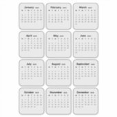 Eenvoudige minimalistische 2025 Kalender Maandelij Sticker (Voorkant)