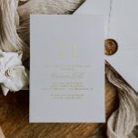 Eenvoudige minimalistische 21ste verjaardag Gold Folie Uitnodiging<br><div class="desc">Deze eenvoudige minimalistische uitnodiging voor de gouden folie van het 21ste verjaardagsfeest is perfect voor een modern evenement.. Het eenvoudige en elegante ontwerp kenmerkt klassieke en fancy manuscripttypografie in gouden folie.</div>
