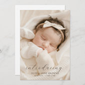 Eenvoudige minimalistische 2 foto geboorte aankond aankondiging (Voorkant / Achterkant)