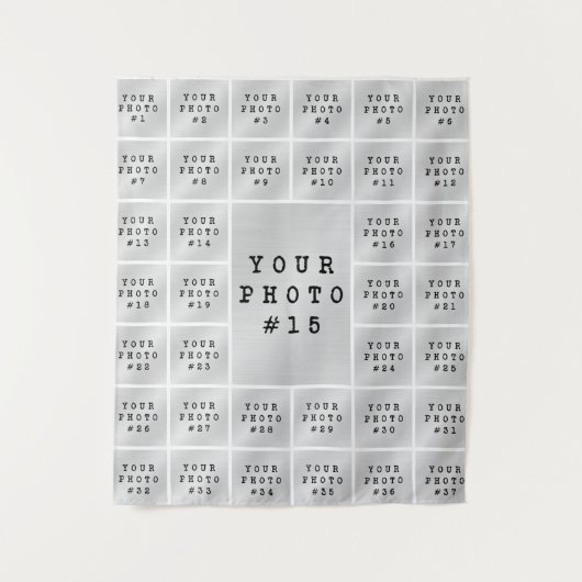 Eenvoudige minimalistische 37 fotocollage achtergr wandkleed (Voorkant)