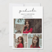 Eenvoudige minimalistische 3 foto's collage Afstud Aankondiging (Voorkant)