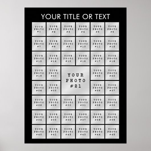 Eenvoudige Minimalistische 45 Foto Collage Persoon Poster (Voorkant)