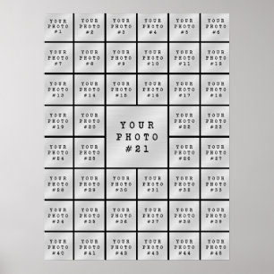 Eenvoudige Minimalistische 45 Foto Collage Zwart Poster
