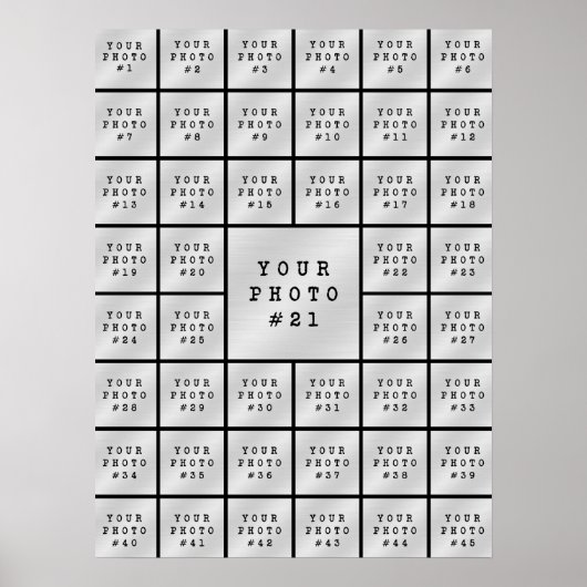 Eenvoudige Minimalistische 45 Foto Collage Zwart Poster (Voorkant)