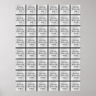 Eenvoudige Minimalistische 48 Foto Collage Zwart Poster