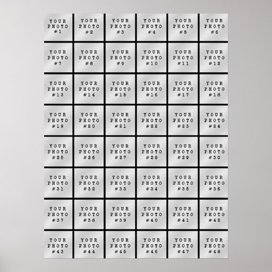 Eenvoudige Minimalistische 48 Foto Collage Zwart Poster (Voorkant)