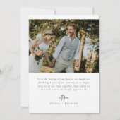 Eenvoudige minimalistische 4 foto bruiloft bedankkaart (Achterkant)