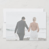 Eenvoudige minimalistische 4 foto collage bruiloft bedankkaart (Achterkant)