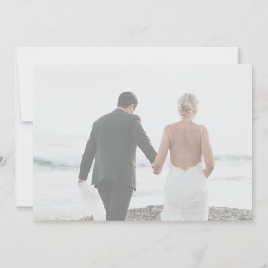 Eenvoudige minimalistische 4 foto collage bruiloft bedankkaart