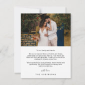 Eenvoudige minimalistische 4 foto modern script br bedankkaart (Achterkant)