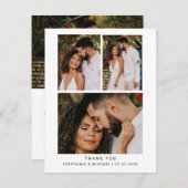 Eenvoudige minimalistische 4 foto modern script br bedankkaart (Voorkant / Achterkant)