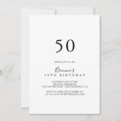 Eenvoudige minimalistische 50e verjaardag kaart (Voorkant)