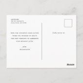 Eenvoudige minimalistische 6 fotocollage Baby dank Briefkaart (Achterkant)