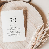 Eenvoudige minimalistische 70e verjaardag kaart