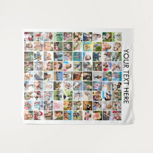 Eenvoudige Minimalistische 90 Foto Collage Persoon Wandkleed (Voorkant (horizontaal))