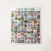 Eenvoudige Minimalistische 90 Foto Collage Persoon Wandkleed (Voorkant)