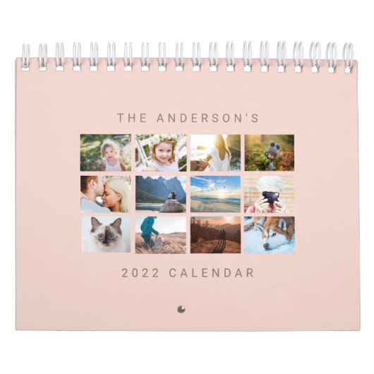 Eenvoudige, minimalistische aangepaste 2022 Blush Kalender (Hoes)