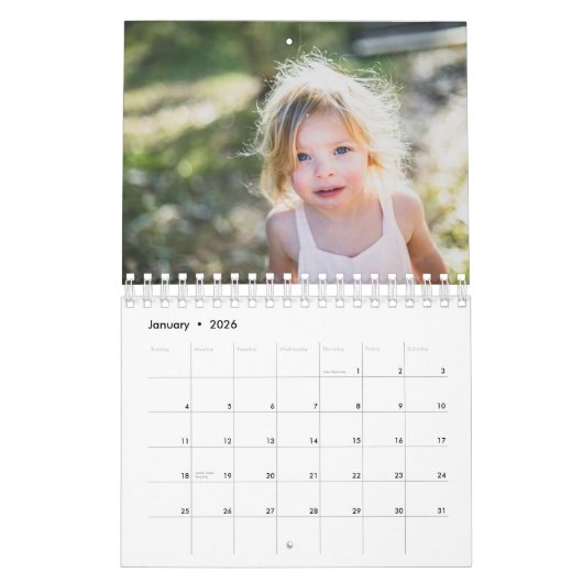 Eenvoudige, minimalistische aangepaste 2022 Blush  Kalender (Jan 2026)