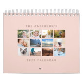 Eenvoudige, minimalistische aangepaste 2022 Blush  Kalender (Hoes)