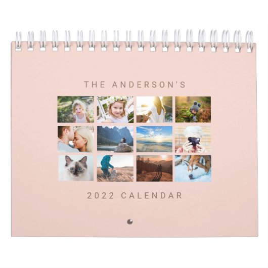 Eenvoudige, minimalistische aangepaste 2022 Blush  Kalender (Hoes)