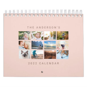 Eenvoudige, minimalistische aangepaste 2022 Blush  Kalender
