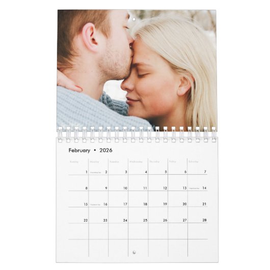 Eenvoudige, minimalistische, aangepaste 2022-foto kalender (Feb 2026)