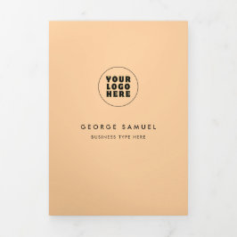 Eenvoudige minimalistische aangepaste Logo & Afbee Drieluik Kaart