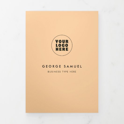 Eenvoudige minimalistische aangepaste Logo & Afbee Drieluik Kaart (Cover)