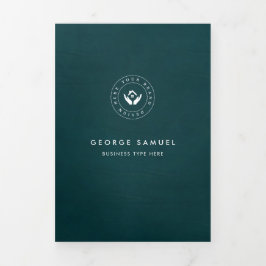 Eenvoudige minimalistische aangepaste Logo & Afbee Drieluik Kaart
