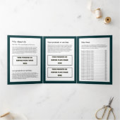 Eenvoudige minimalistische aangepaste Logo & Afbee Drieluik Kaart (Binnen)