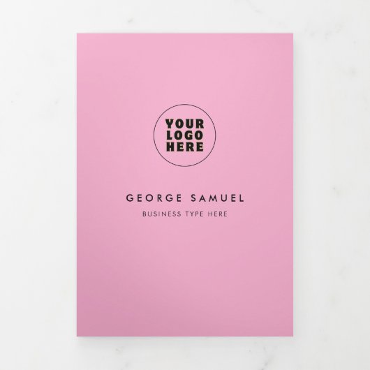 Eenvoudige minimalistische aangepaste Logo & Afbee Drieluik Kaart (Cover)