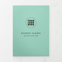 Eenvoudige minimalistische aangepaste Logo & Afbee Drieluik Kaart