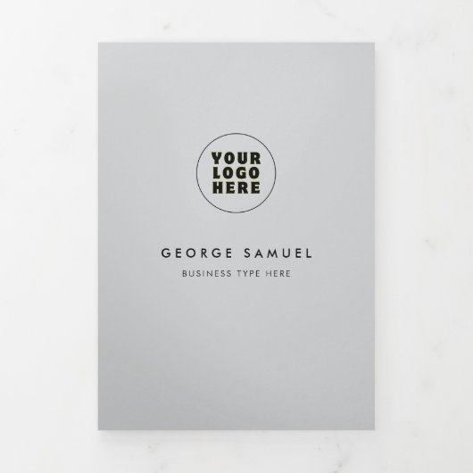 Eenvoudige minimalistische aangepaste Logo & Afbee Drieluik Kaart (Cover)