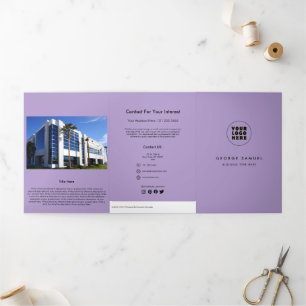 Eenvoudige minimalistische aangepaste Logo & Afbee Drieluik Kaart