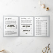 Eenvoudige minimalistische aangepaste Logo & Afbee Drieluik Kaart (Binnen)