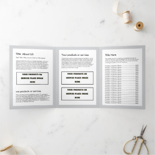 Eenvoudige minimalistische aangepaste Logo & Afbee Drieluik Kaart