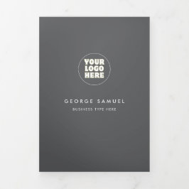 Eenvoudige minimalistische aangepaste Logo & Afbee Drieluik Kaart