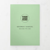 Eenvoudige minimalistische aangepaste Logo & Afbee Drieluik Kaart (Cover)