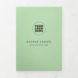 Eenvoudige minimalistische aangepaste Logo & Afbee Drieluik Kaart