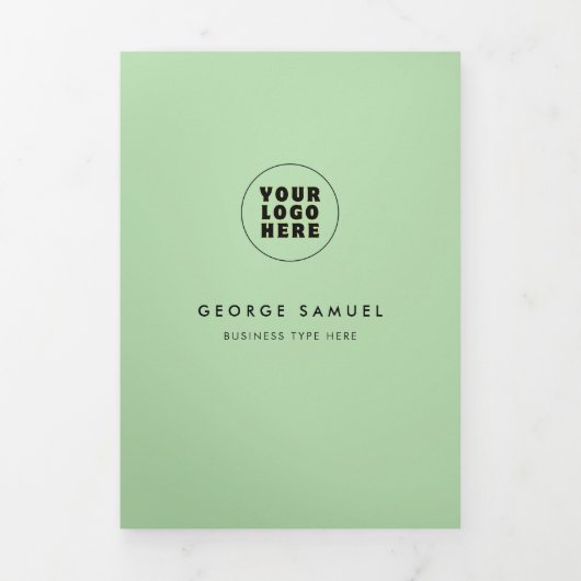 Eenvoudige minimalistische aangepaste Logo & Afbee Drieluik Kaart (Cover)