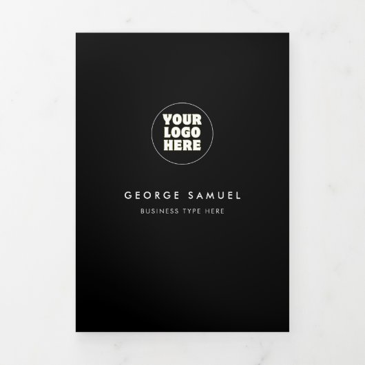 Eenvoudige minimalistische aangepaste Logo & Afbee Drieluik Kaart (Cover)