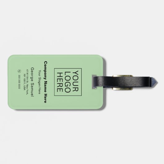 Eenvoudige minimalistische aangepaste Logo en teks Bagagelabel (Achterkant horizontaal)