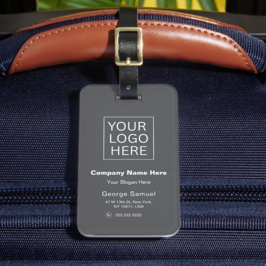 Eenvoudige minimalistische aangepaste Logo en teks Bagagelabel (Voorkant Insitu 2)