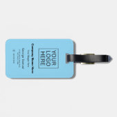 Eenvoudige minimalistische aangepaste Logo en teks Bagagelabel (Achterkant horizontaal)