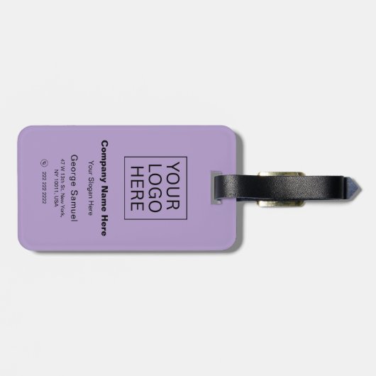 Eenvoudige minimalistische aangepaste Logo en teks Bagagelabel (Achterkant horizontaal)