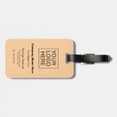 Eenvoudige minimalistische aangepaste Logo en teks Bagagelabel (Achterkant horizontaal)