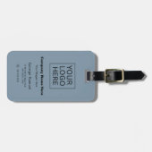 Eenvoudige minimalistische aangepaste Logo en teks Bagagelabel (Voorkant horizontaal)