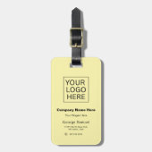 Eenvoudige minimalistische aangepaste Logo en teks Bagagelabel (Voorkant verticaal)