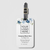 Eenvoudige minimalistische aangepaste Logo en teks Bagagelabel (Voorkant (verticaal))