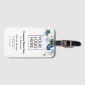 Eenvoudige minimalistische aangepaste Logo en teks Bagagelabel (Voorkant (horizontaal))